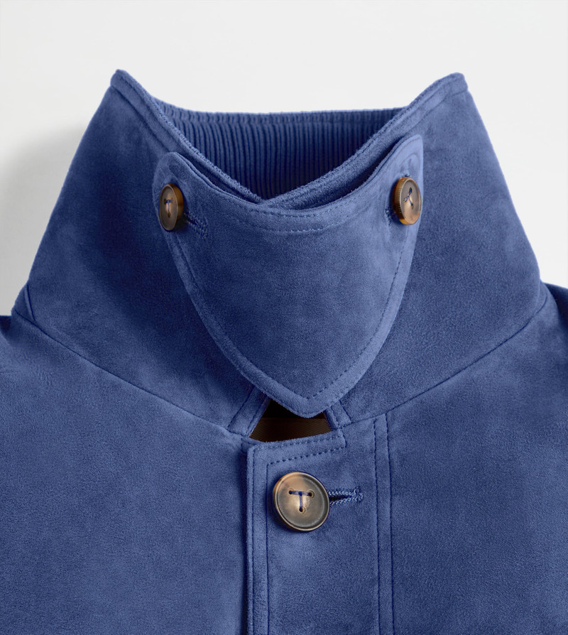 PASHMY COACH JACKET IN SUEDE - BLUE 7