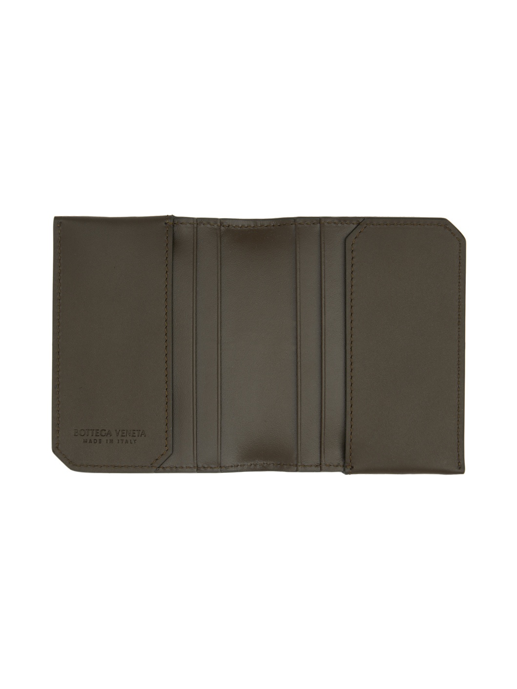 Brown Intrecciato Piccolo Flap Card Holder - 3