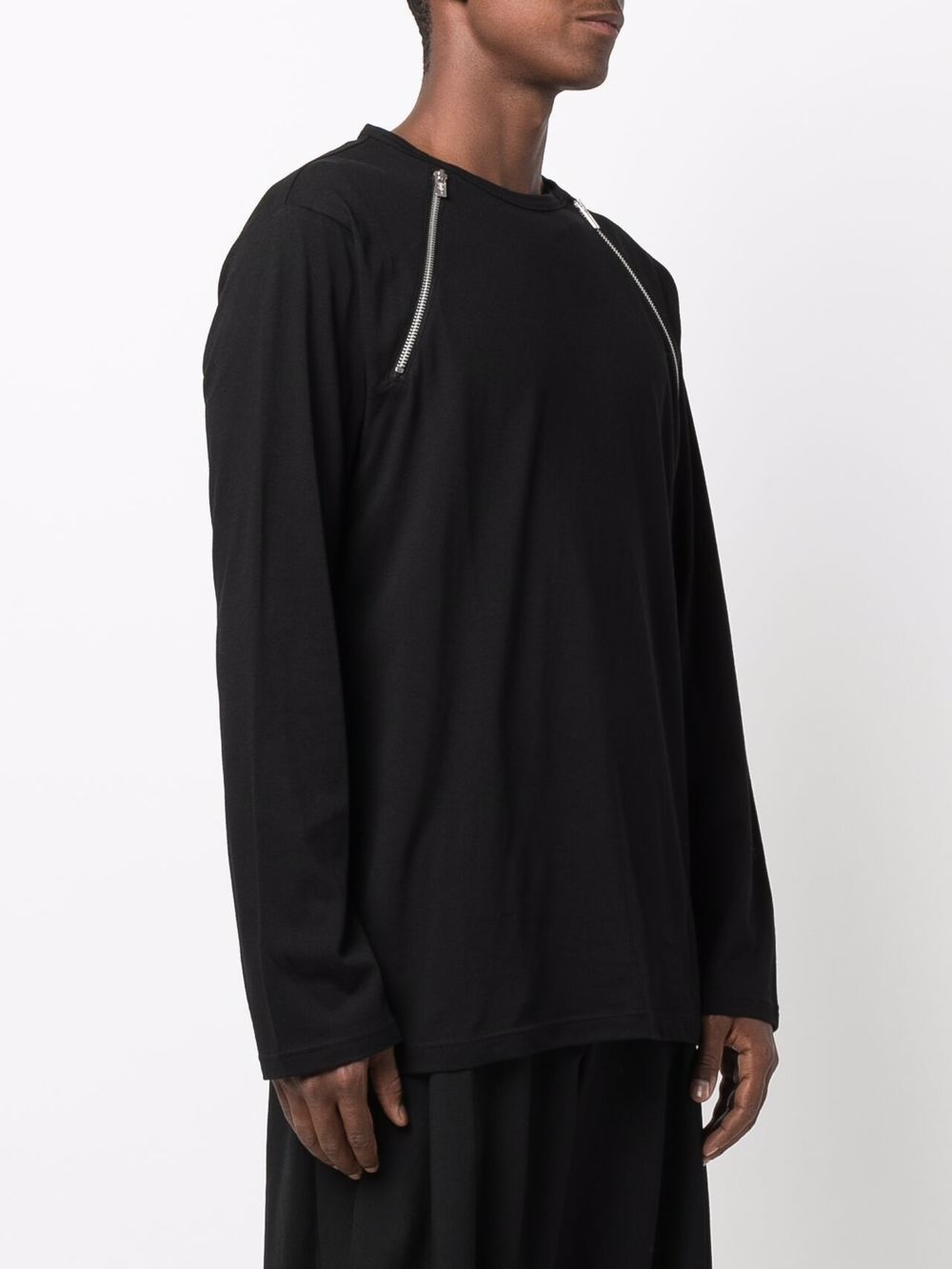 zip detail T-shirt - 3