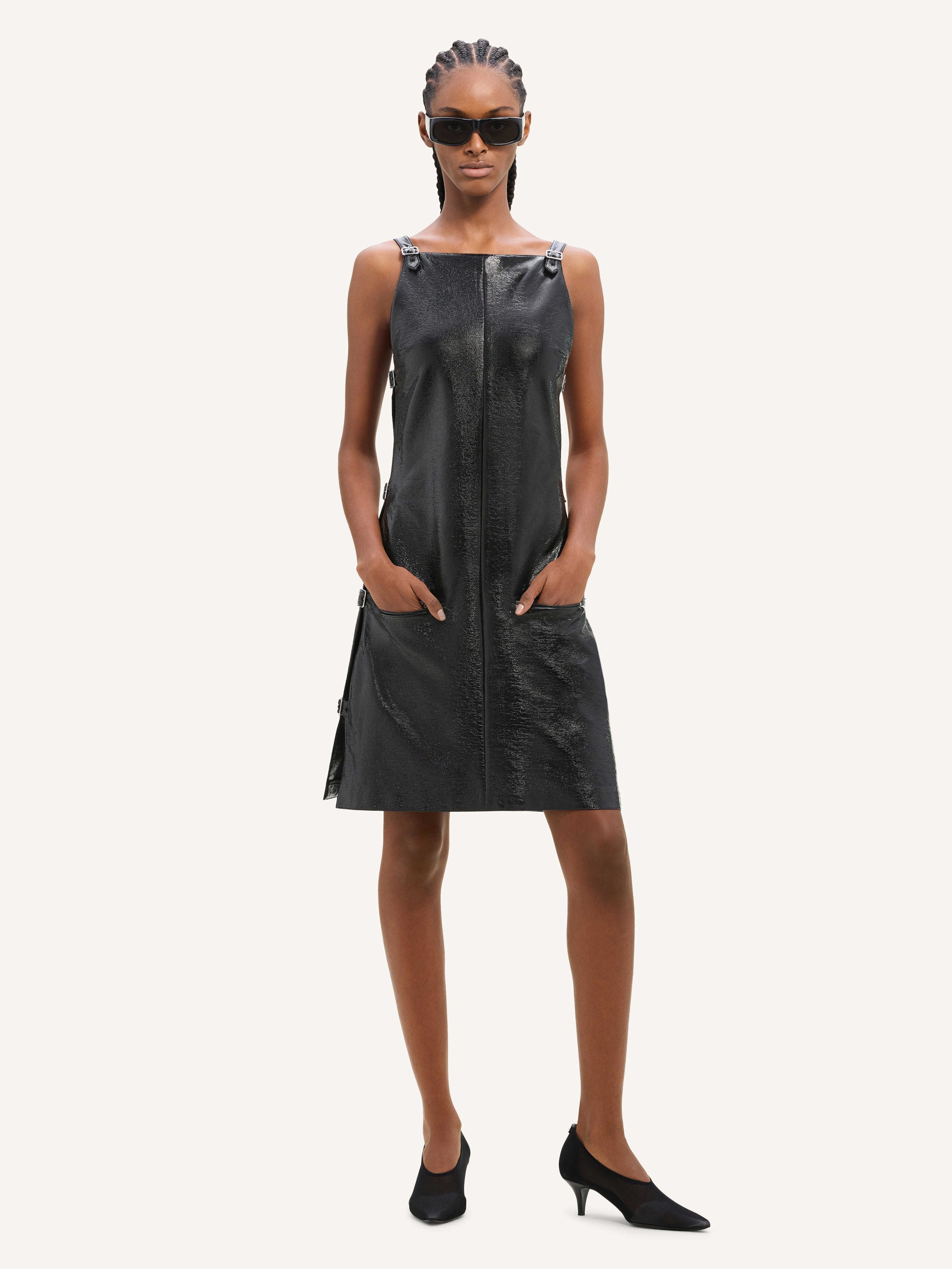MULTI-BUCKLE VINYL DRESS - 2