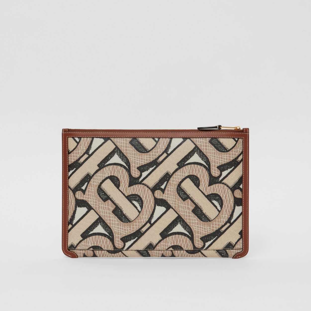 Monogram Print E-canvas and Leather Pouch - 7