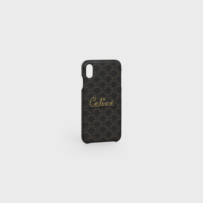 CELINE IPHONE XS MAX CASE IN LAMBSKIN WITH TRIOMPHE CANVAS PRINT AND EMBROIDERED CELINE outlook