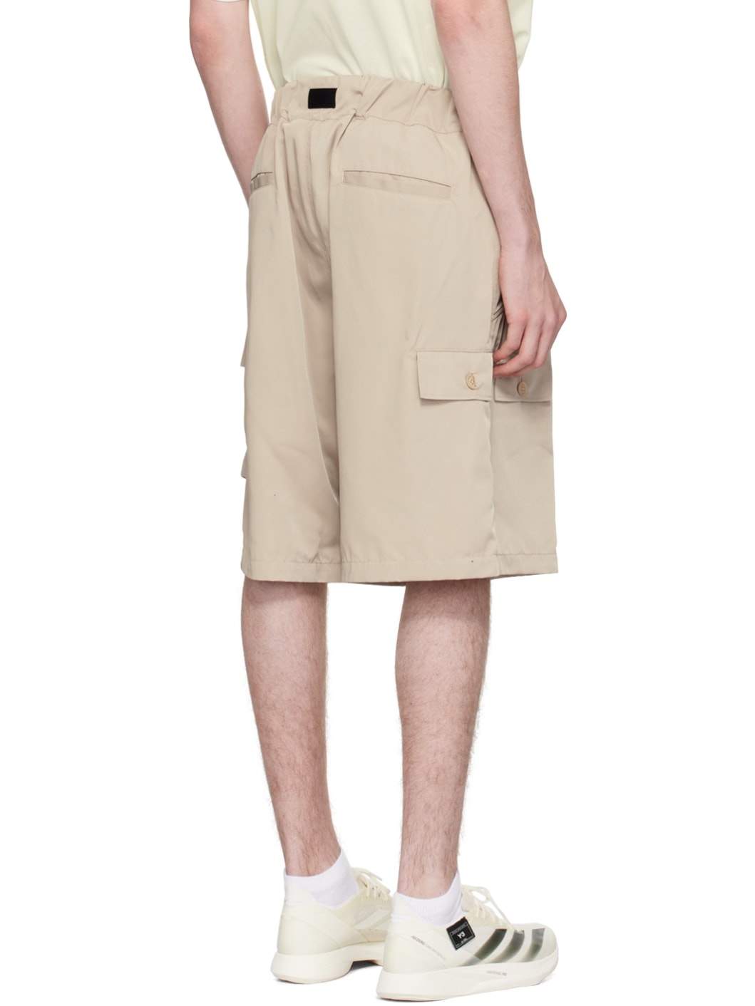 Beige Belted Shorts - 3
