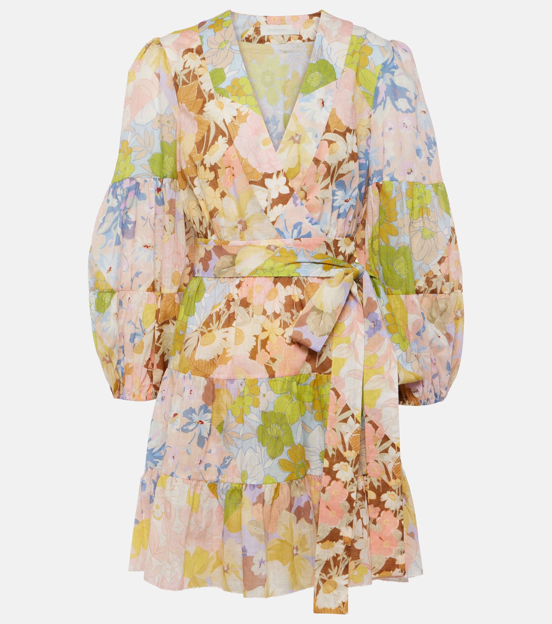 Pop floral cotton wrap dress - 1