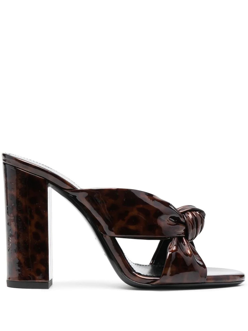 tortoiseshell-effect twist-detail sandals - 1