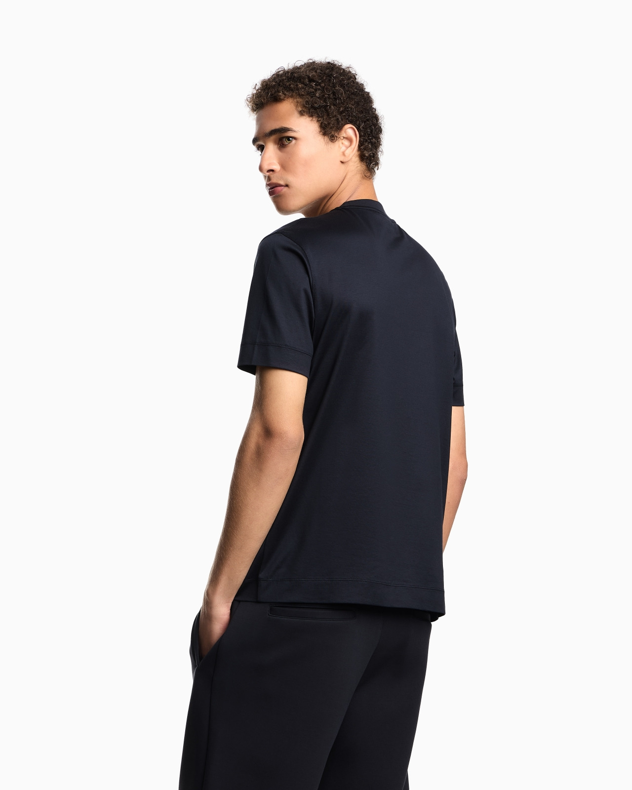 LYOCELL BLEND JERSEY T-SHIRT WITH 3D-EFFECT LOGO - 3