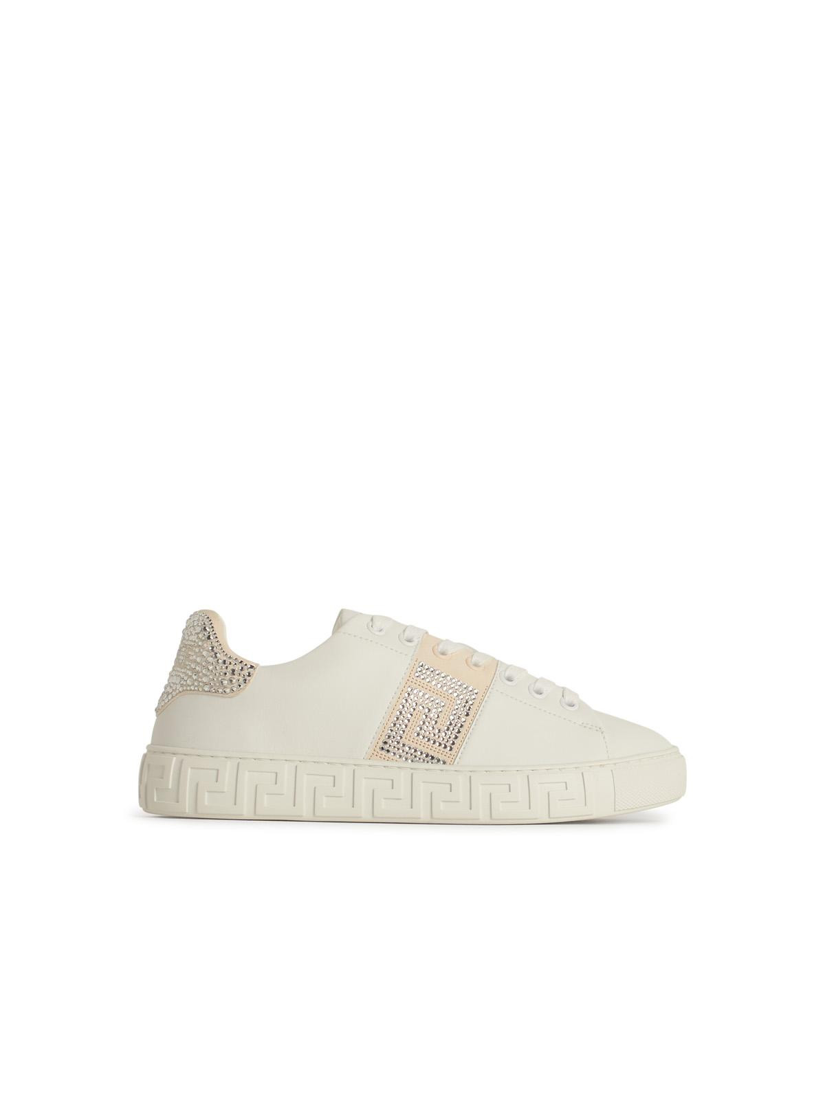 Versace 'Greca' White Leather Sneakers Women - 1