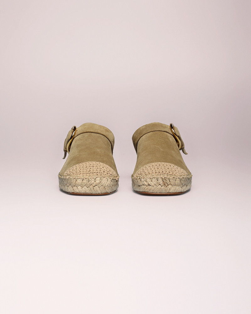 Nanushka HARREL - Cow suede contrast-toe espadrilles - Sand outlook