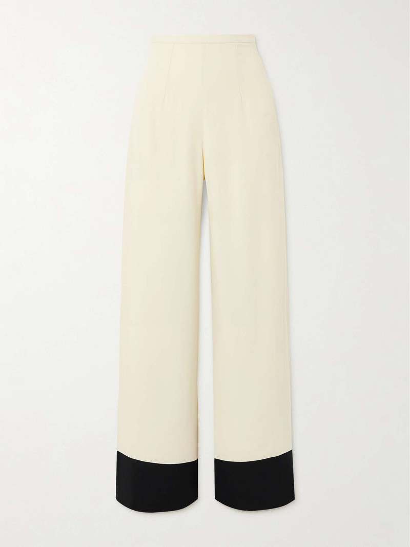Marlene crepe and cady wide-leg pants - 1