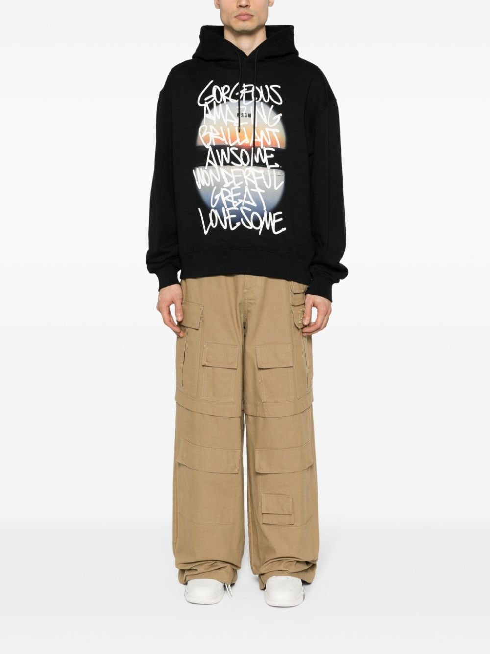 graphic-print cotton hoodie - 2