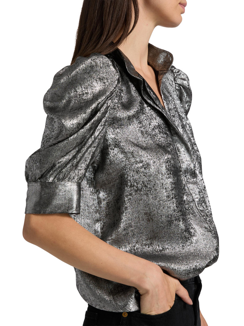 Women's The Shiny Gillian Blouse - Gunmetal 6