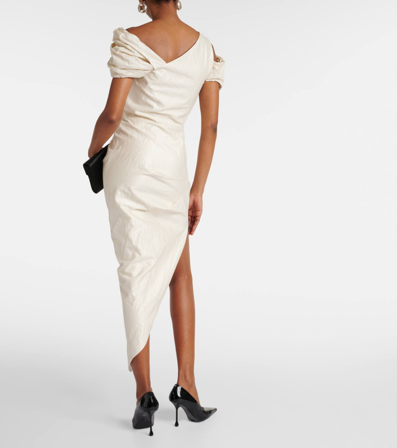 Amber draped cotton-blend midi dress 3
