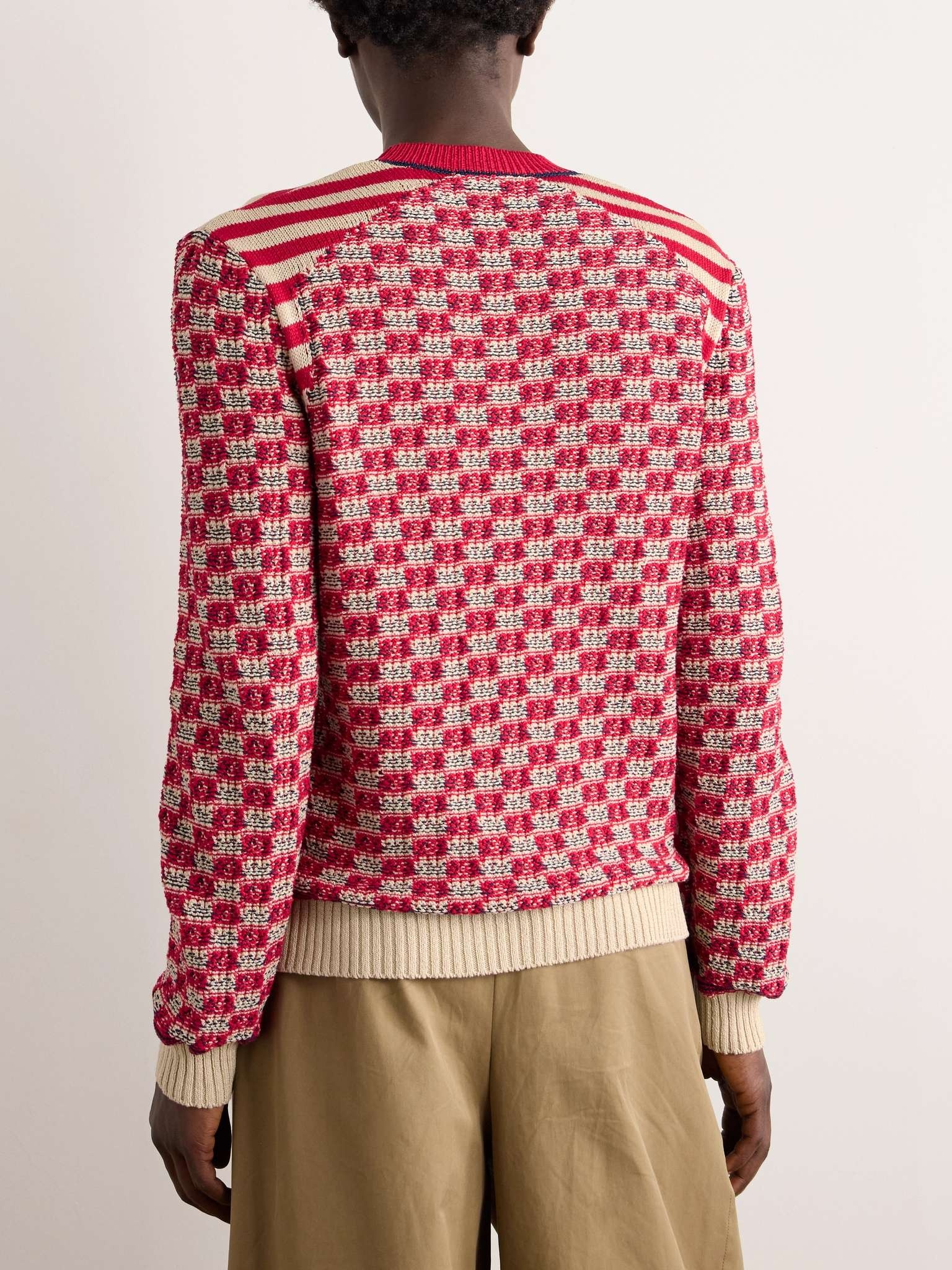Unity Striped Checked Cotton Sweater - 3