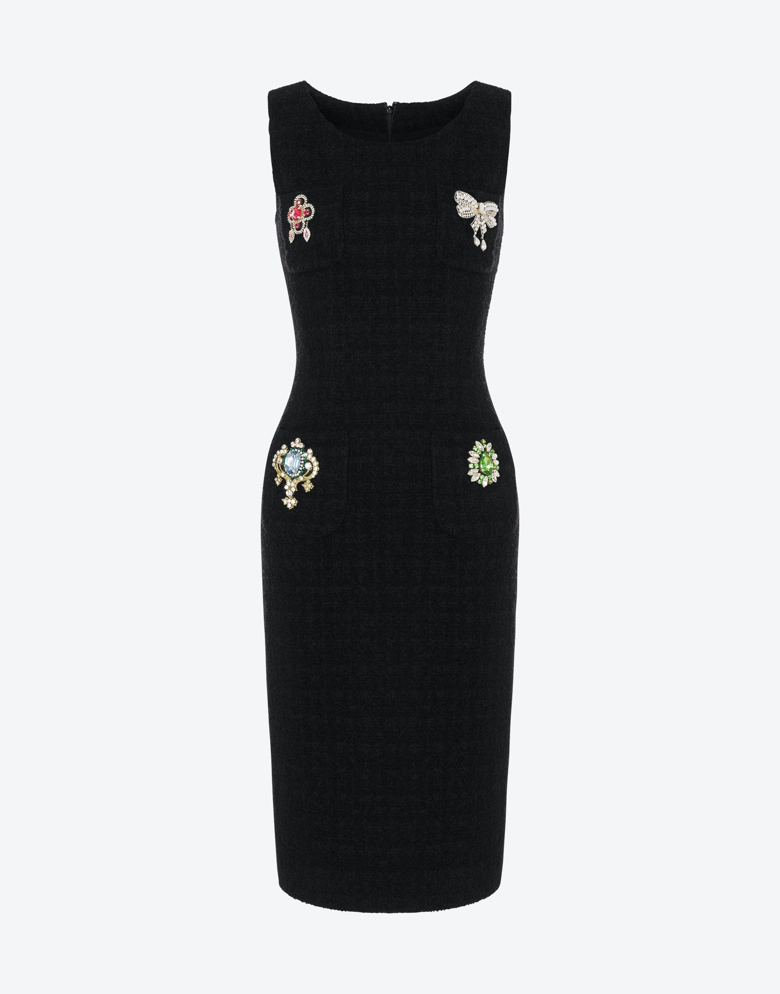 JEWEL DETAILS BOUCLÉ DRESS - 1