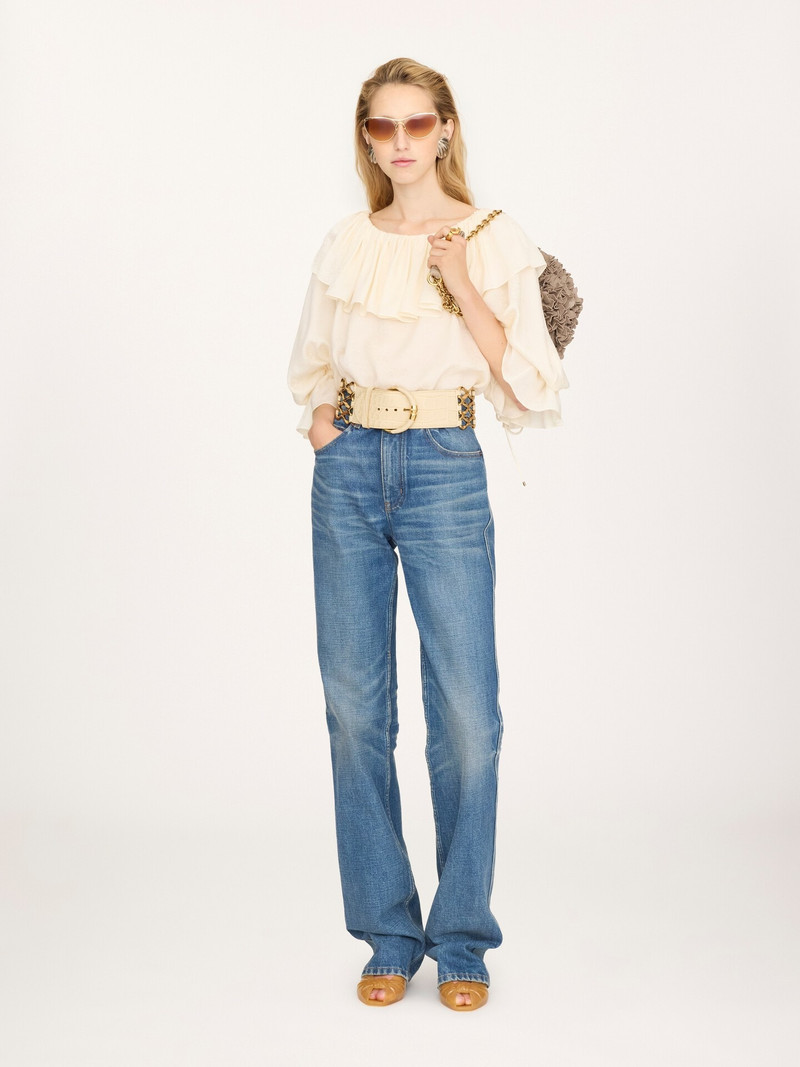 Chloé FLUID RUFFLE TOP IN SILK JACQUARD outlook
