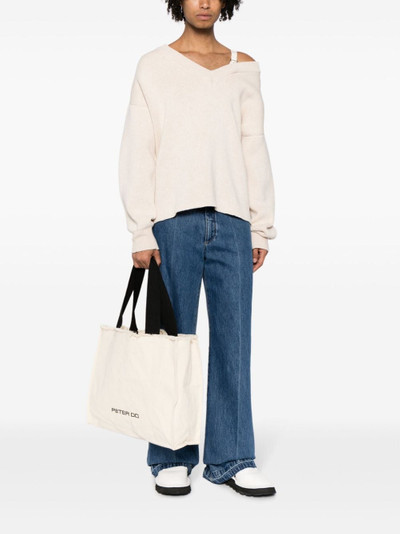 PETER DO logo-embroidered canvas tote bag outlook