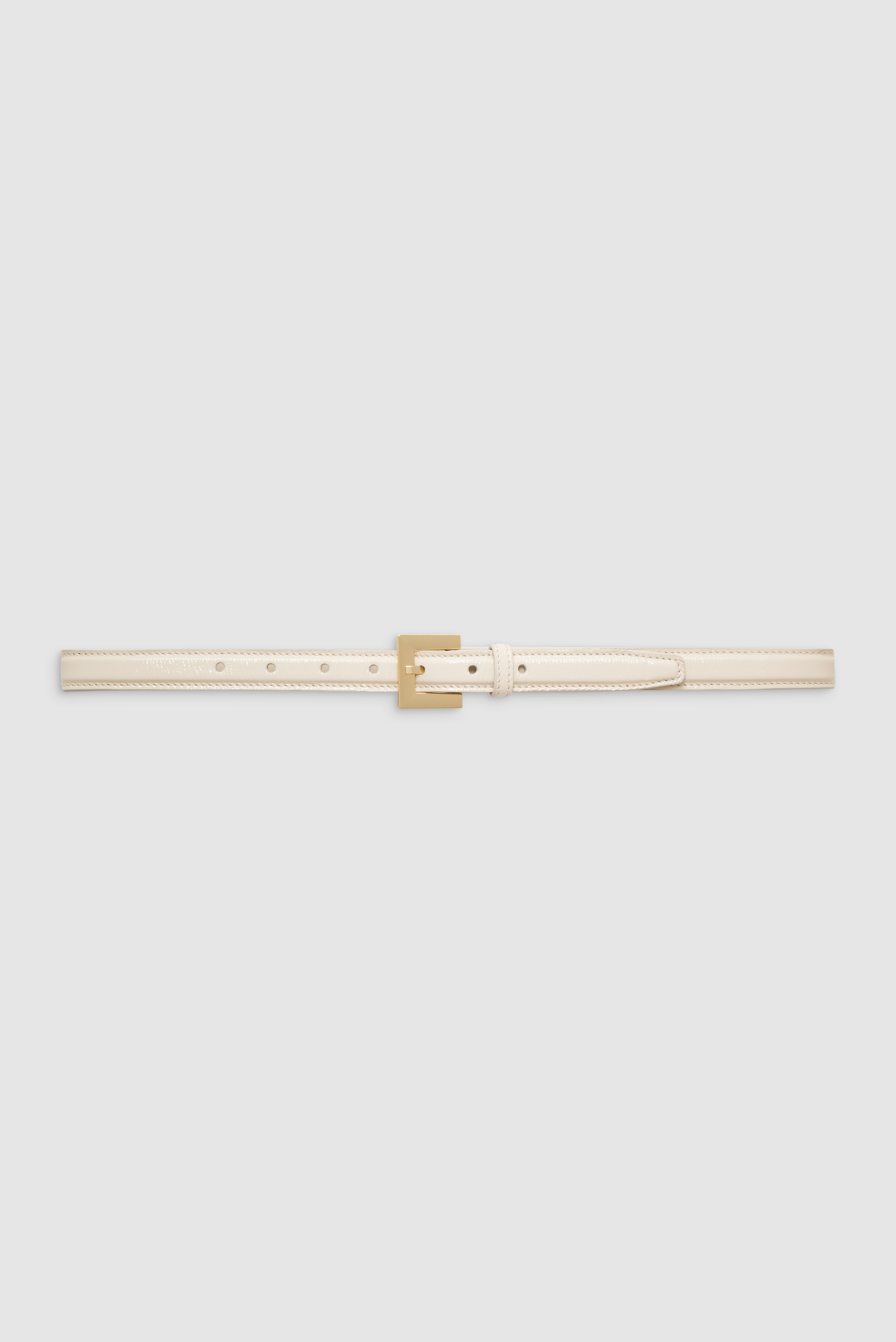 Nicola Belt - Bone Crinkled Patent - 1