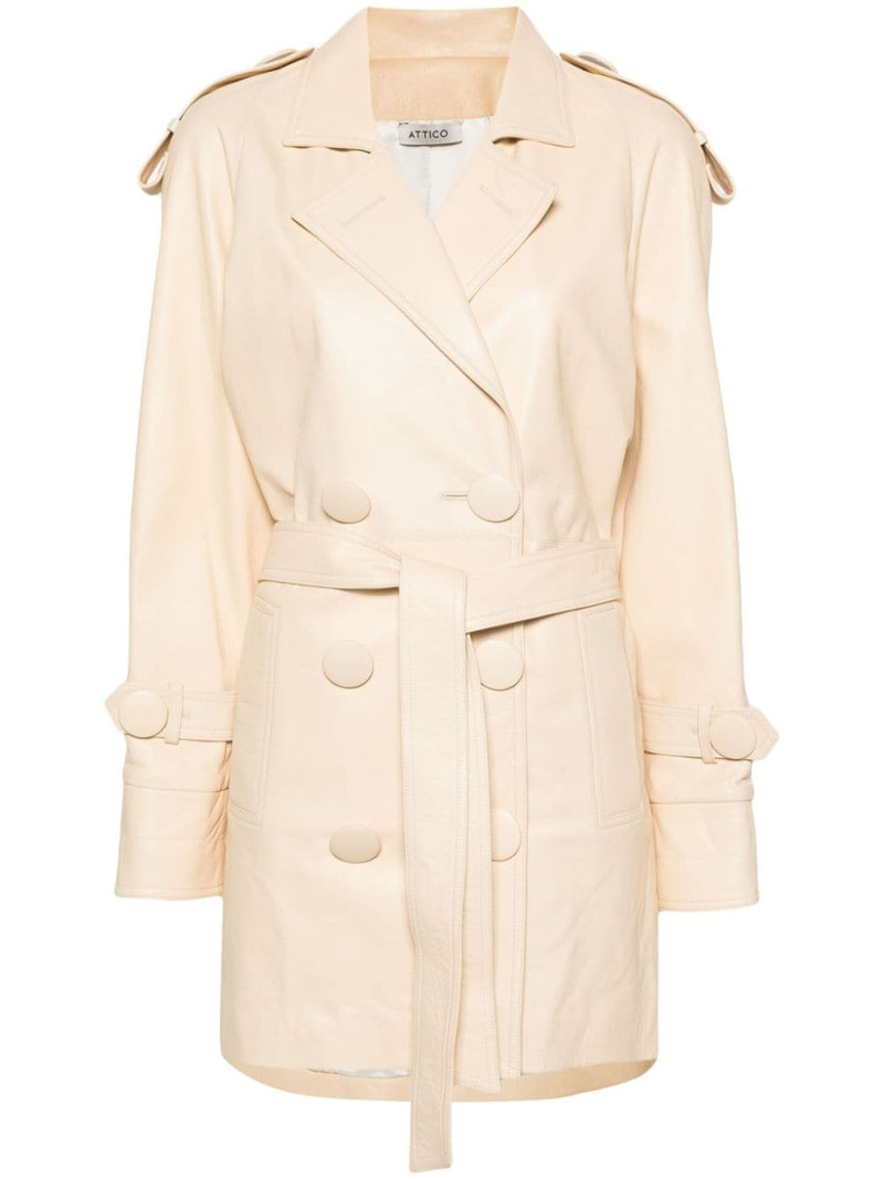 double-breasted leather coat 1
