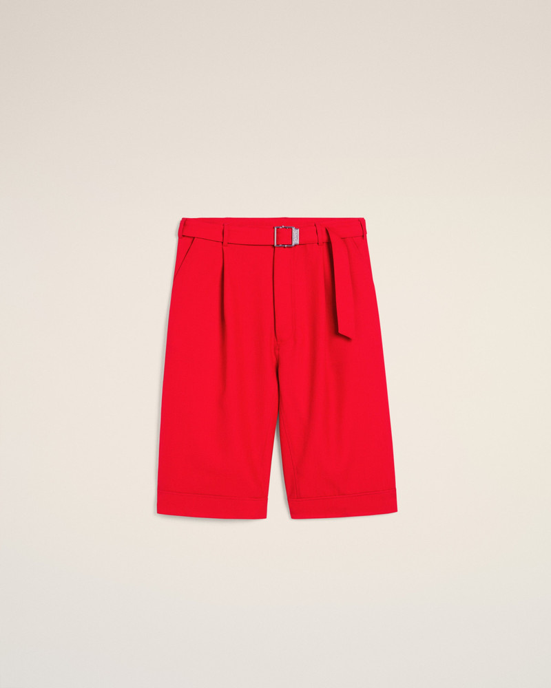 RED WOOL CARGO BERMUDA SHORT 1