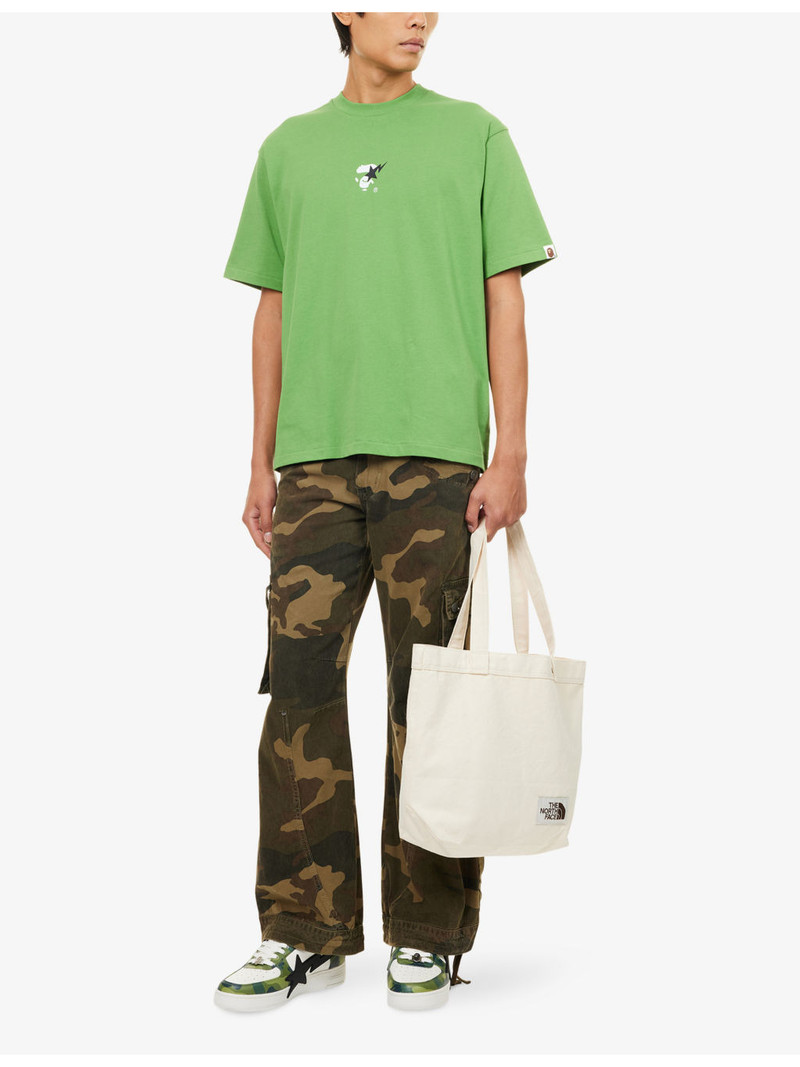 A BATHING APE® Sta Ape Brand-Print Cotton-Jersey T-Shirt outlook