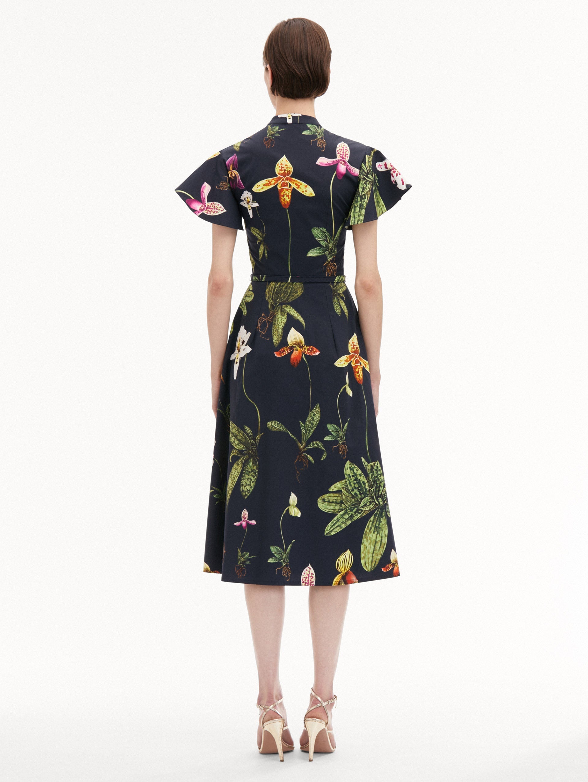 ORCHID COTTON POPLIN SHORT SLEEVE DRESS - 3