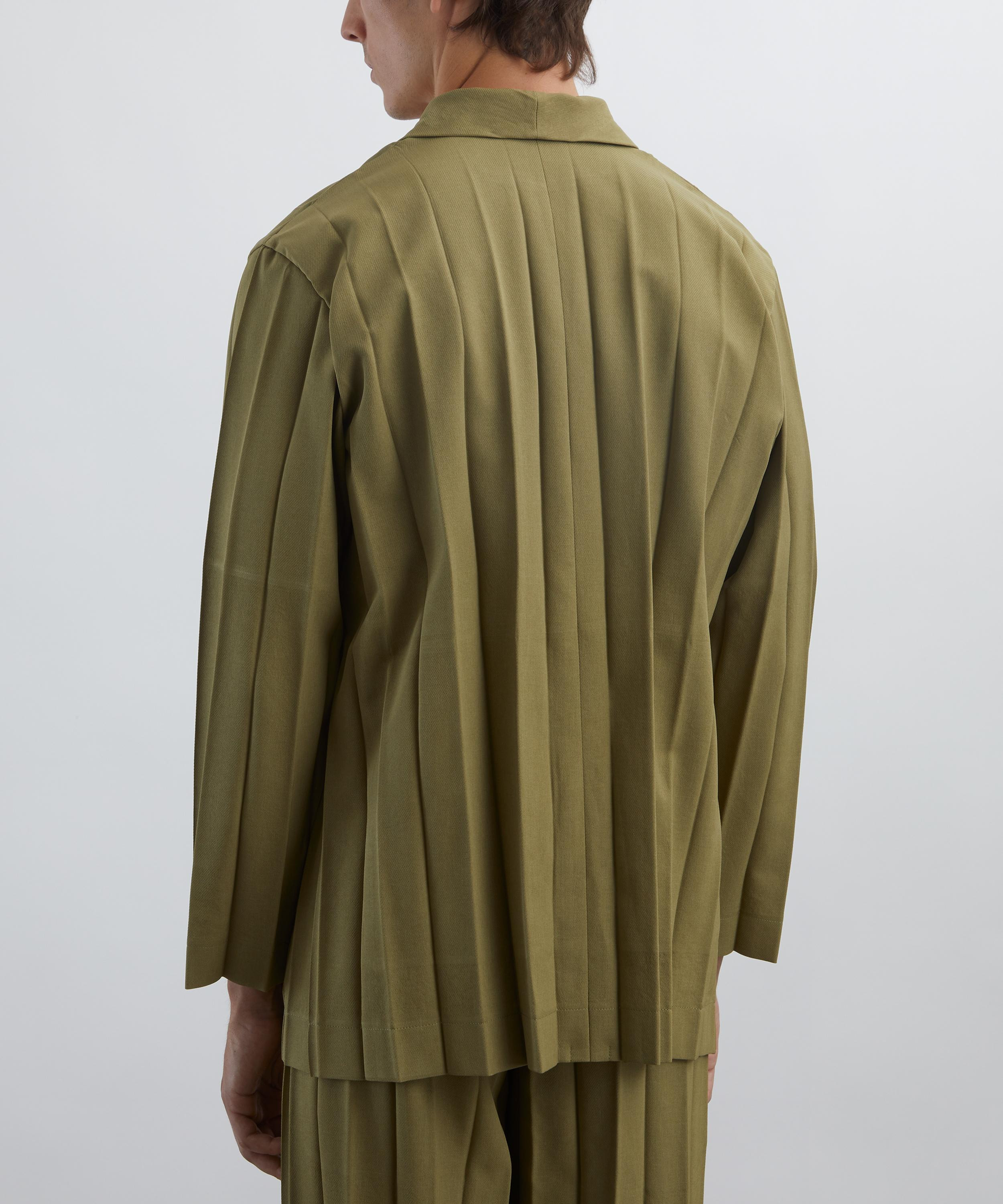 EDGE ENSEMBLE Khaki Pleated Jacket - 4