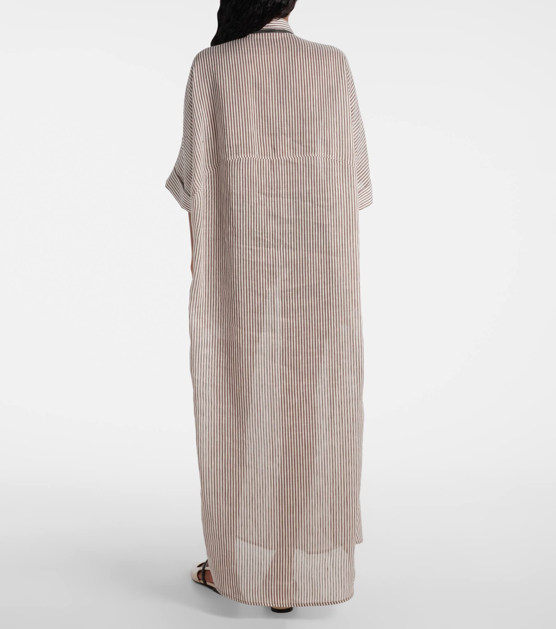 Striped linen and silk shirt dress - 3