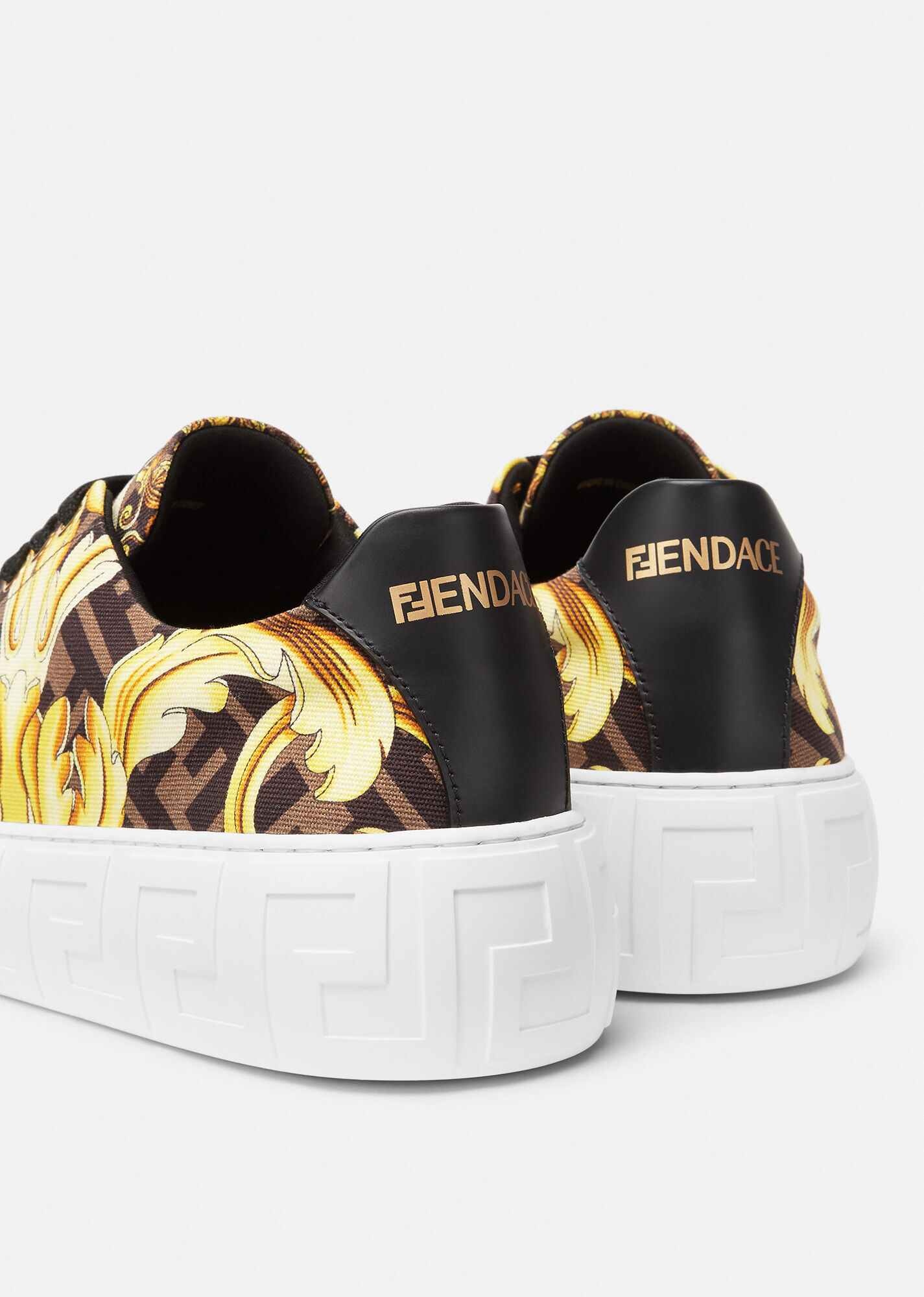 Fendace Gold Baroque Greca Sneakers - 5