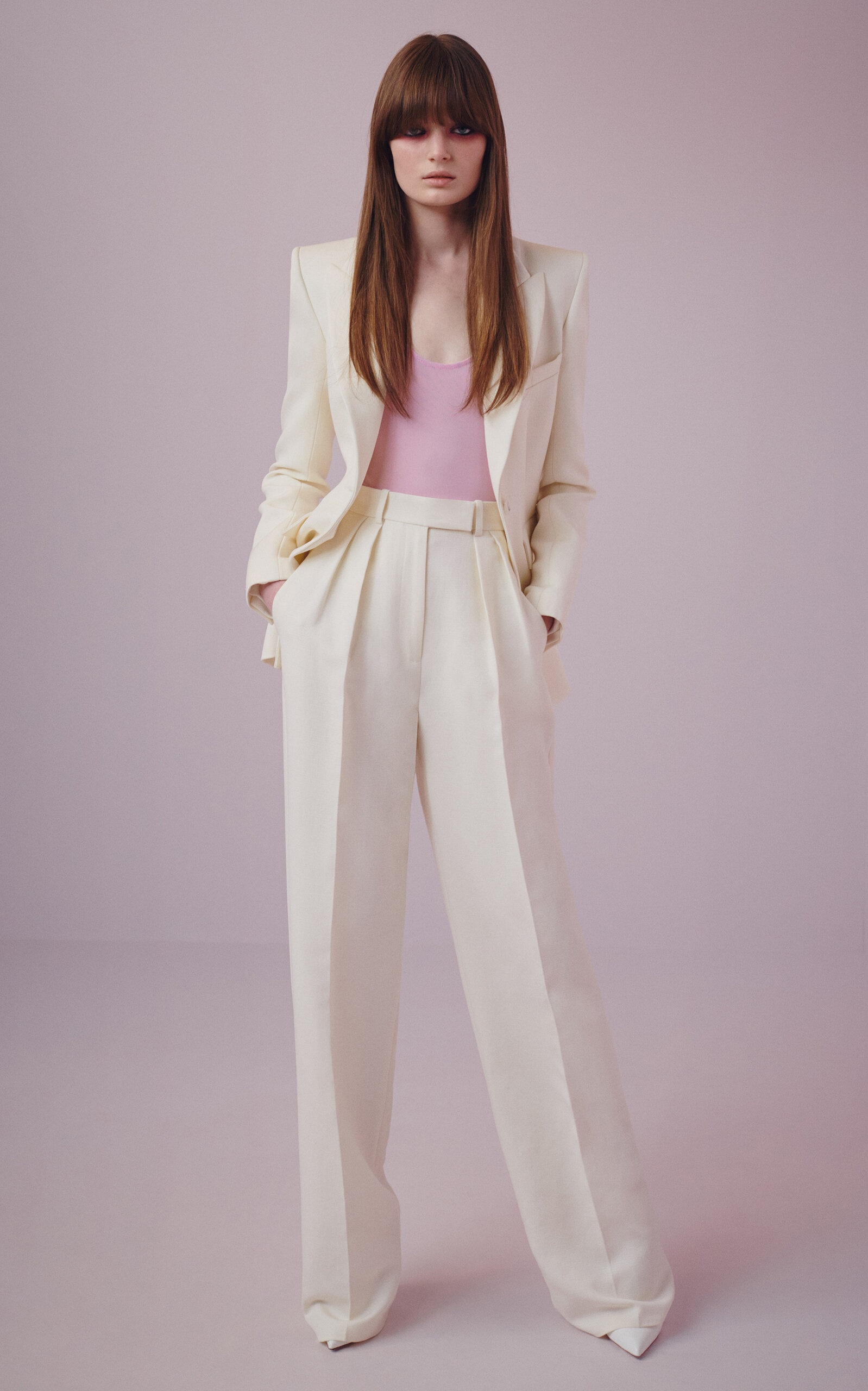 Fitted Wool Suiting Blazer off-white - 2