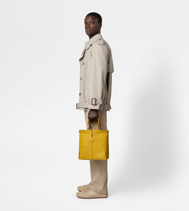 TOD'S DI BAG FOLIO IN LEATHER SMALL - YELLOW 10