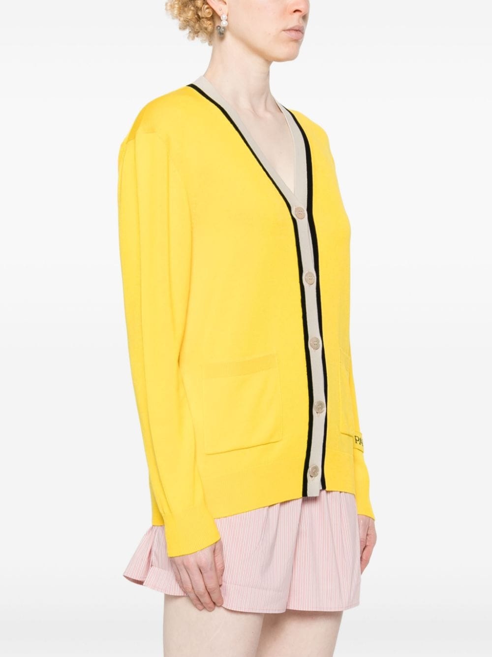 intarsia-knit logo cardigan - 3