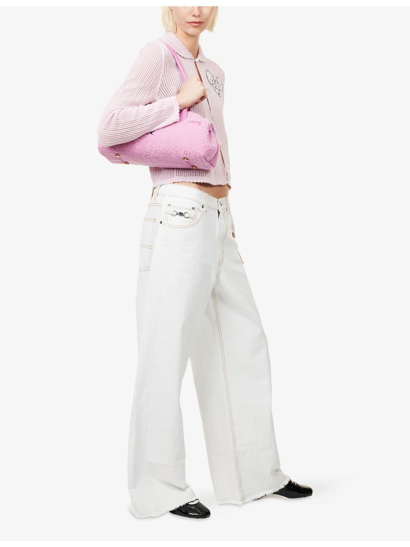 COACH Wide-Leg Contrasting-Topstitching Denim Jeans outlook