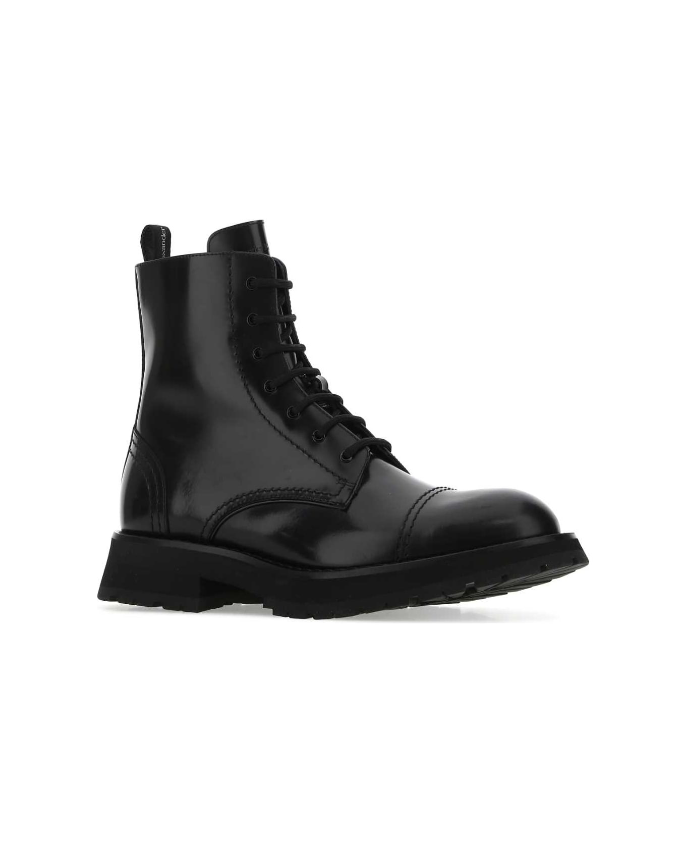Black Leather Ankle Boots - 2