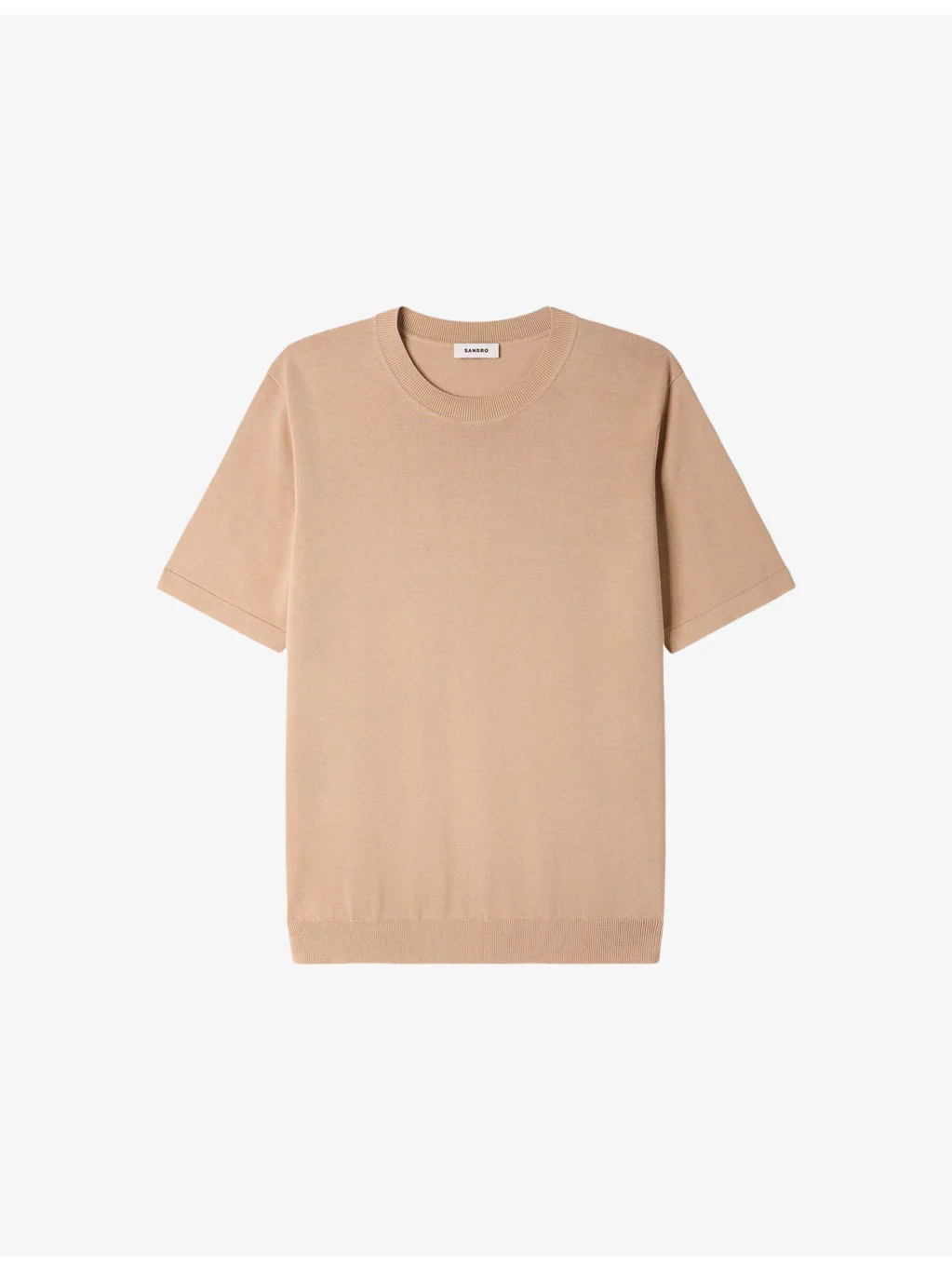 Crew Neck Cotton-Silk Knitted T-Shirt - 1