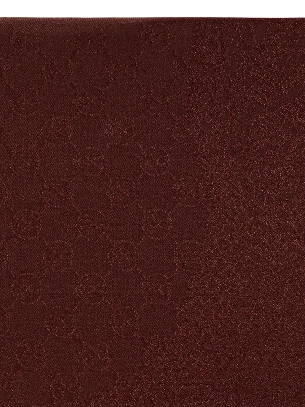 monogram-pattern silk scarf - 4