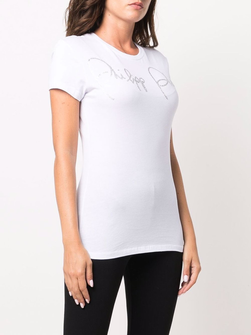 rhinestone embellished logo T-shirt 3