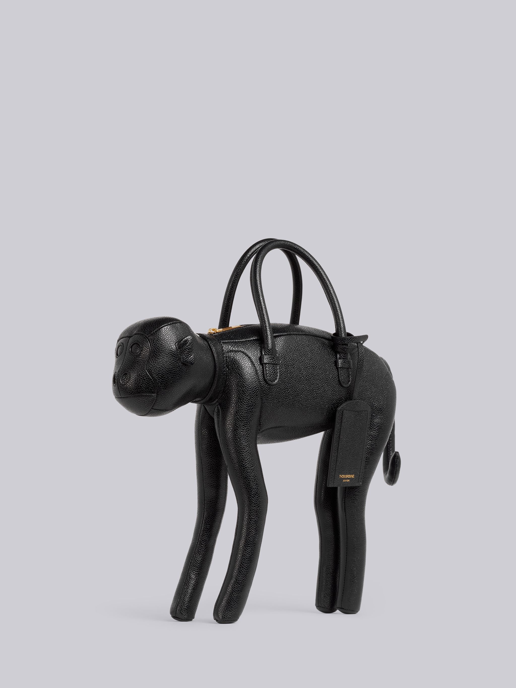 Black Pebbled Calfskin Monkey Bag - 3