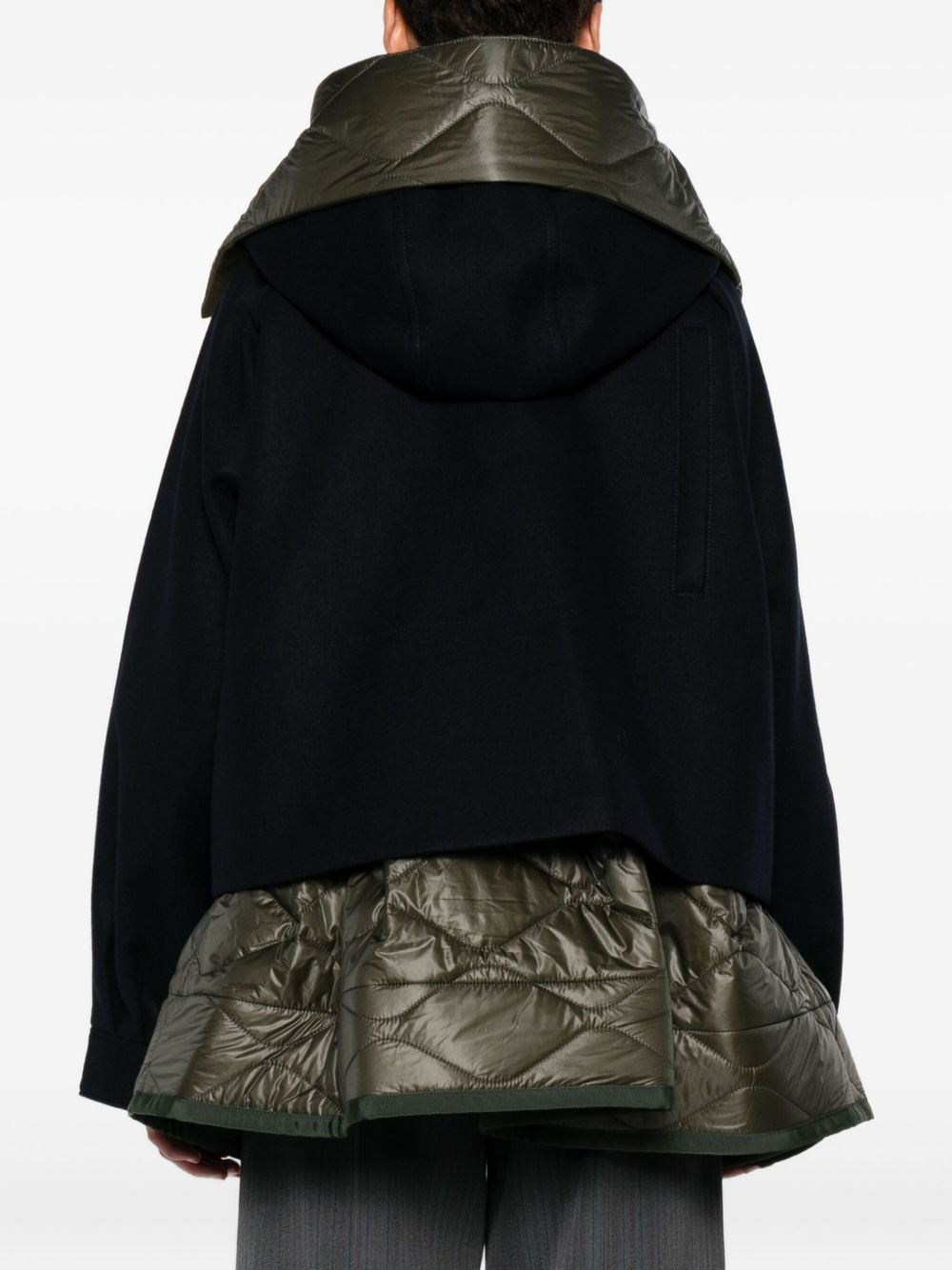 hooded quilted-panel jacket - 4