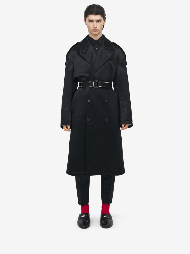 Alexander McQueen Hammered Satin Trench Coat outlook