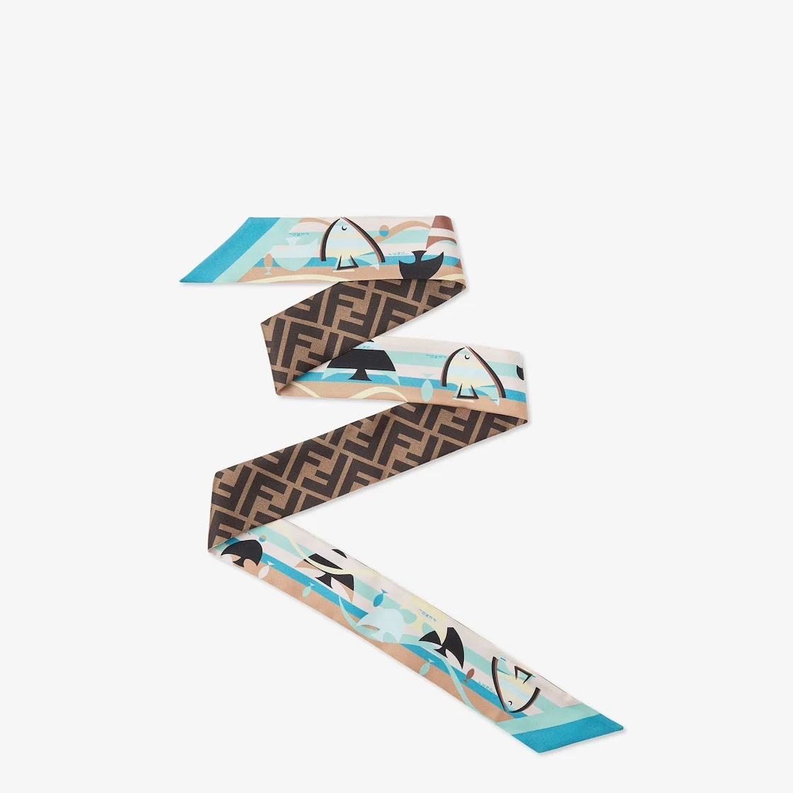 Wrappy Light blue printed silk scarf - 1