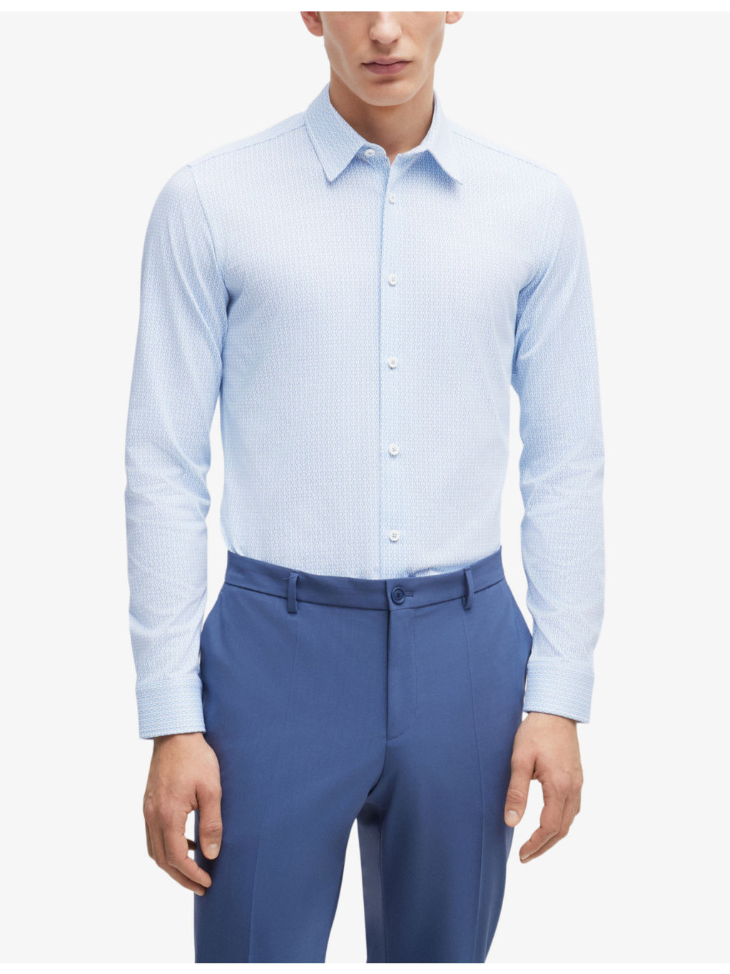 Slim-fit digital-print cotton-blend shirt - 3