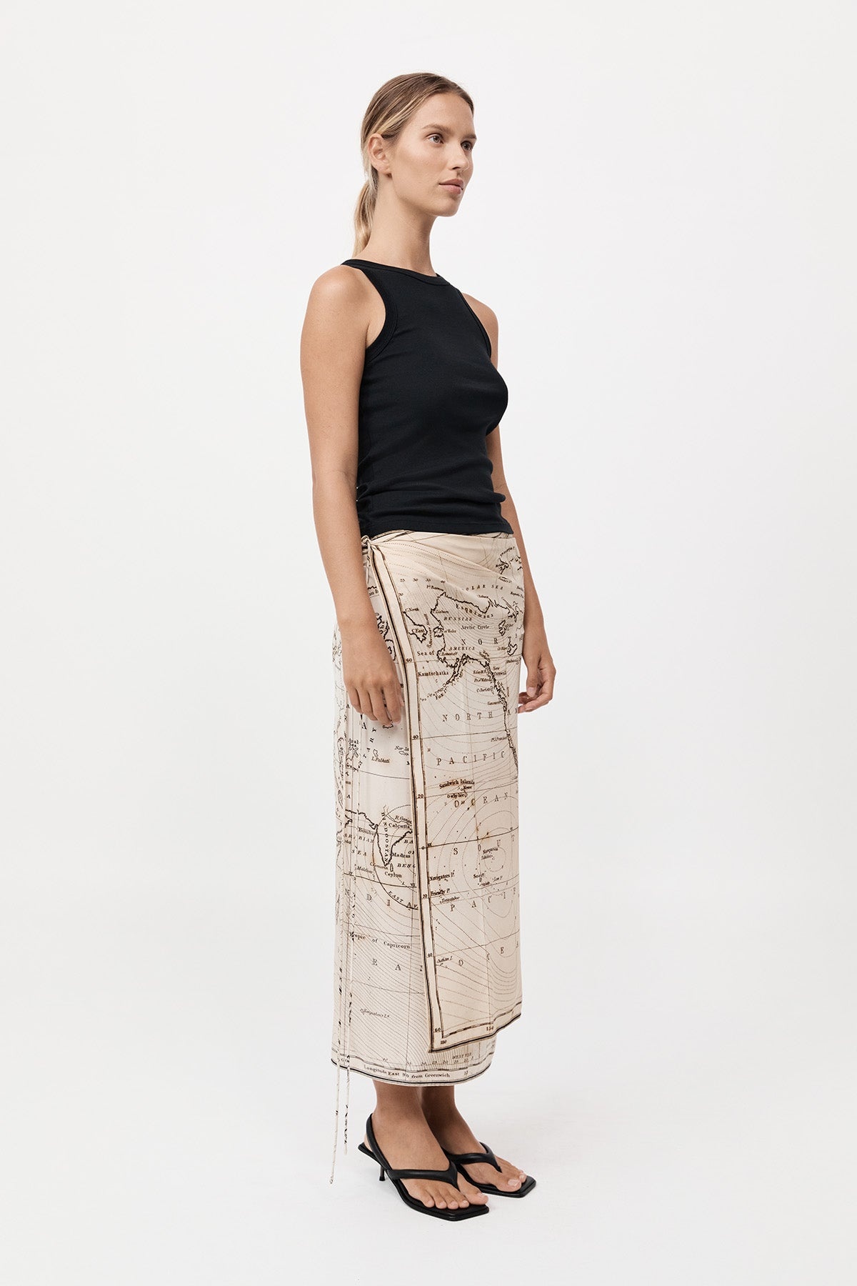 Silk Wrap Tie Skirt - Atlas - 4