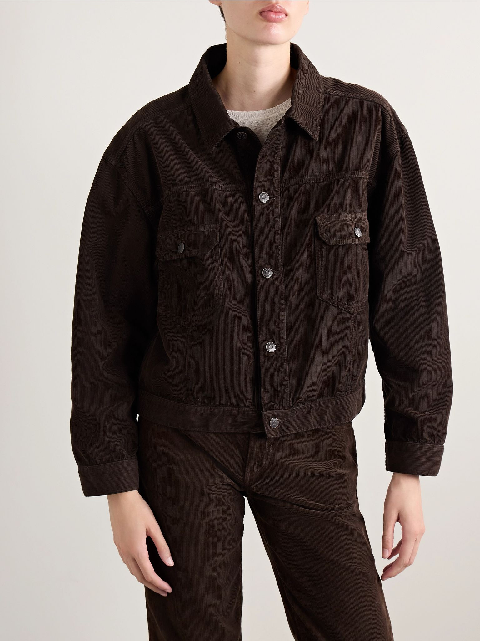 Ness cotton-corduroy jacket Brown - 3