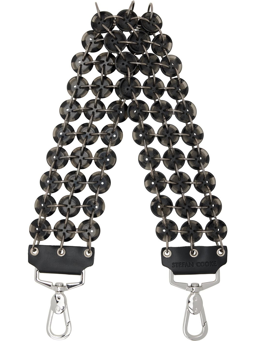 Black Short Button Bag Strap - 2