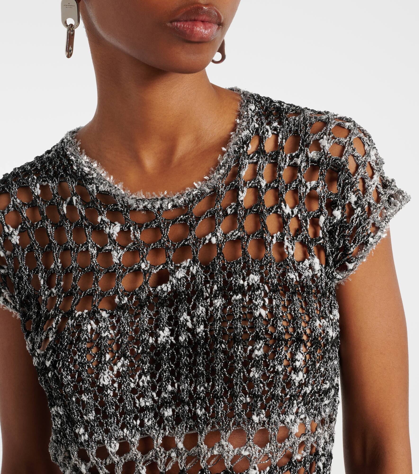 Metallic crochet T-shirt - 4