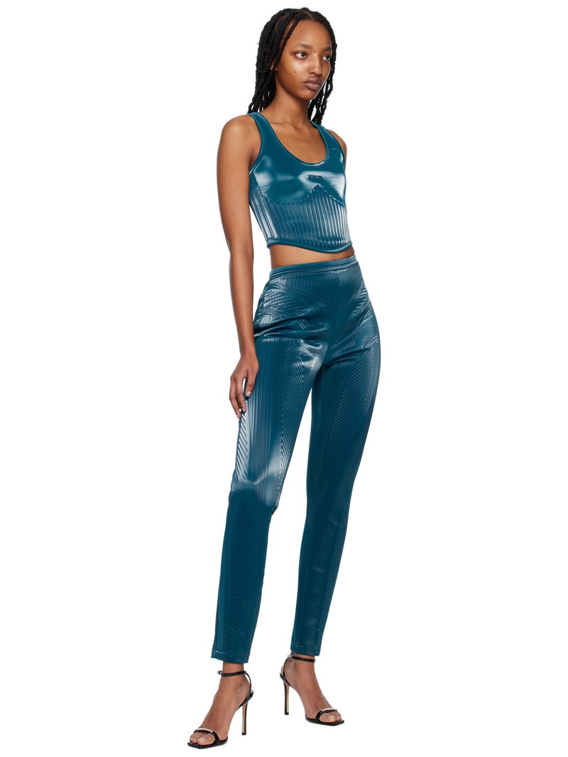 MUGLER Blue Embossed Tank Top outlook