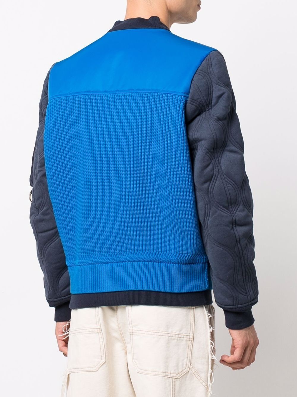 knitted-panel bomber jacket - 4