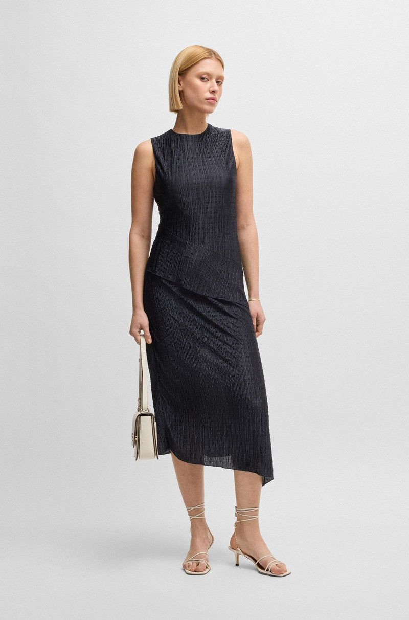 BOSS PLISSÉ DRESS WITH LAYERED EFFECT outlook