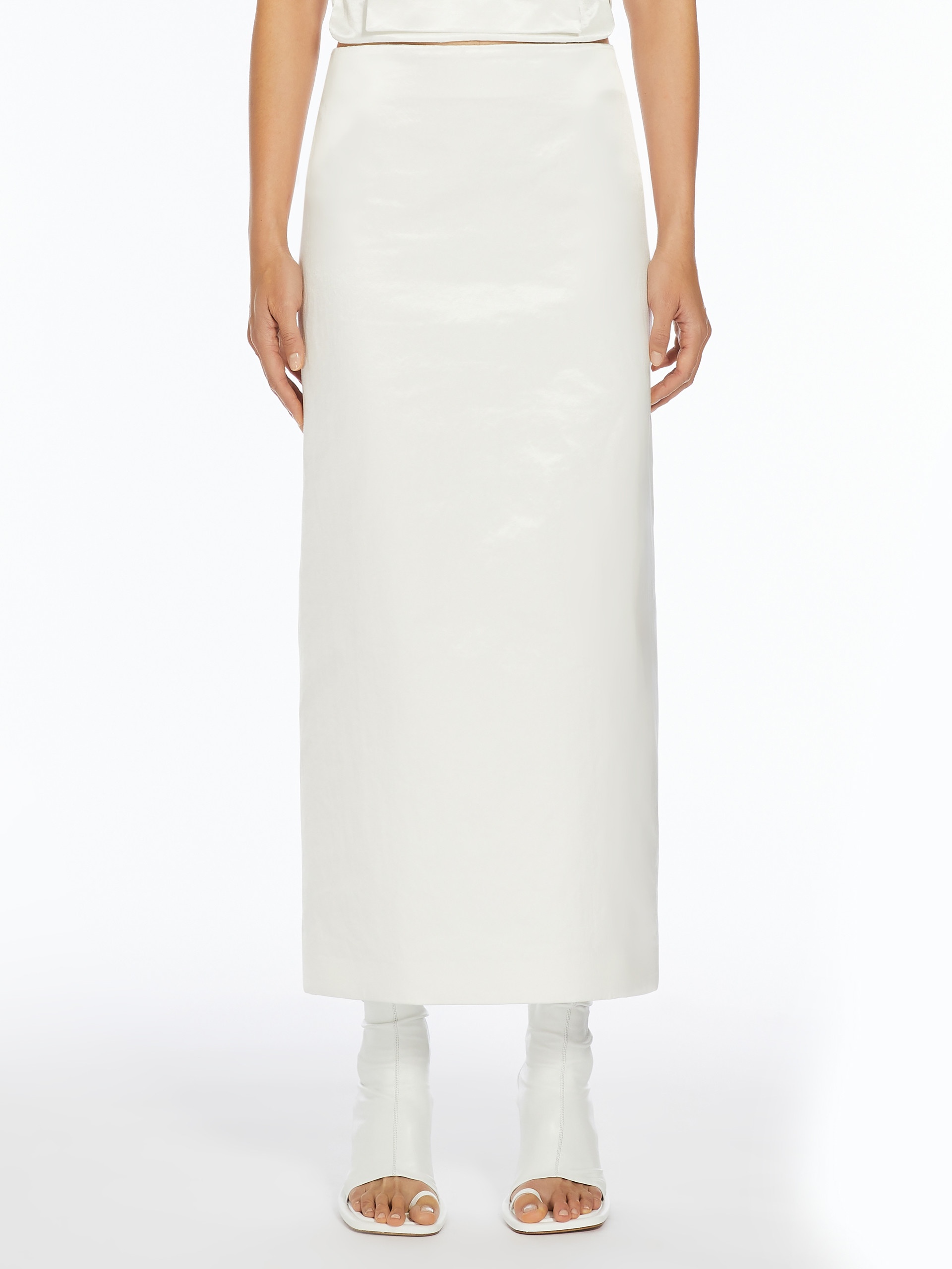 CELLULA Technical satin long skirt - 3