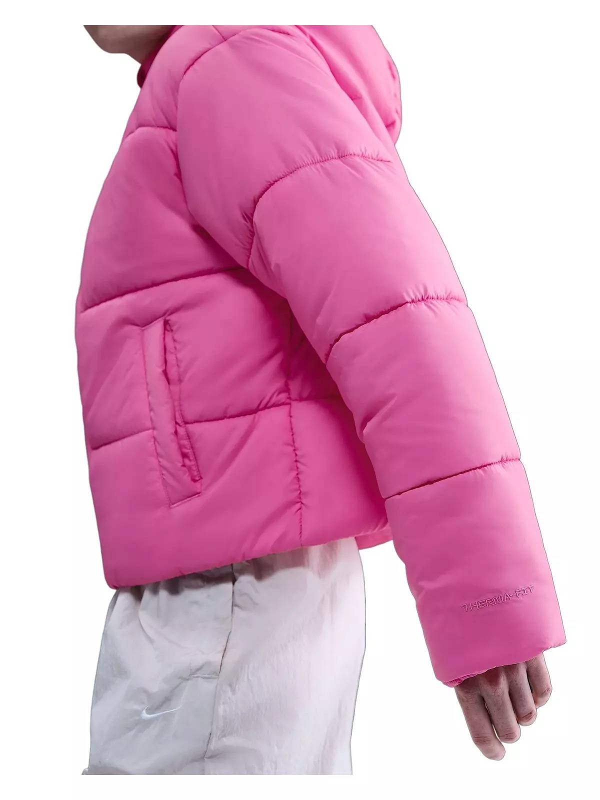 Women's Sportswear Classic Puffer Therma-FIT Loose Hooded Jacket -Pink/White - 2